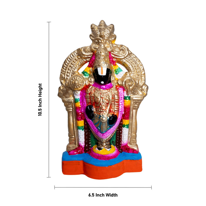 Perumal Thayar Clay Golu Bommai Pair - 10.5 x 6.5 Inches | Giri Golu Doll/ Navaratri Golu Bomma/ Gombe/ Bommai