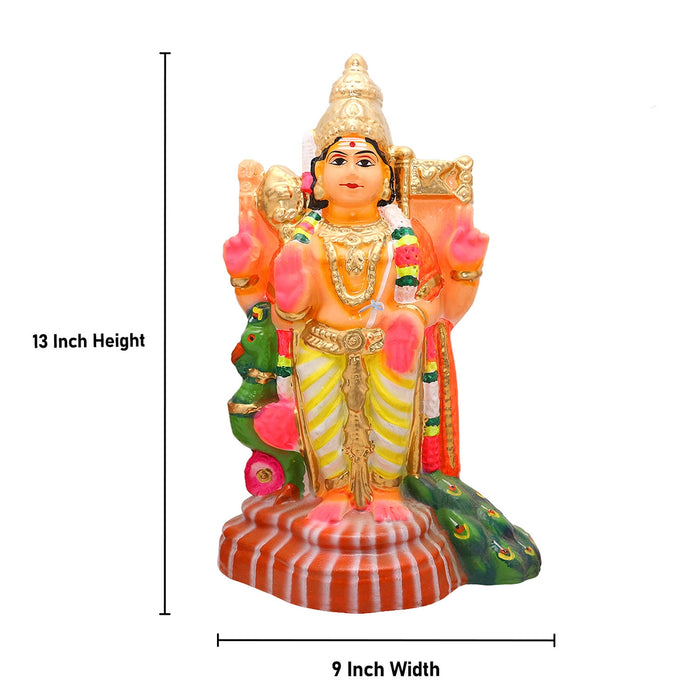 Murugar Clay Golu Bommai Set - 13 x 9 Inches | 3 Pcs/ Giri Golu Doll/ Navaratri Golu Bomma/ Bommalu