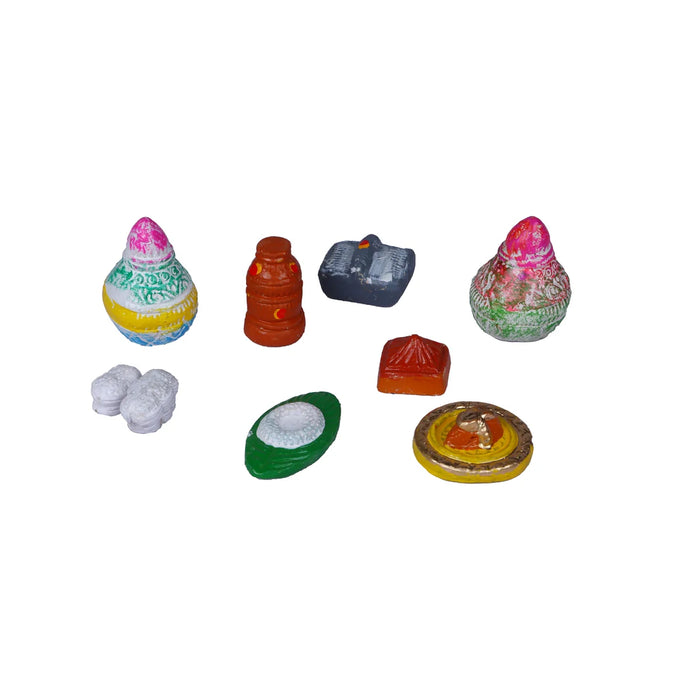 Kalyanam Clay Golu Bommai Set - 6.5 x 3 Inches | Giri Golu Doll/ Navaratri Golu Bomma/Gombe/Bommai