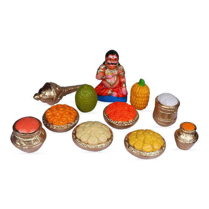 Maya Bazar Clay Golu Bommai Set - 7.5 Inches | Giri Golu Doll/ Navaratri Golu Bomma/Gombe/Bommai