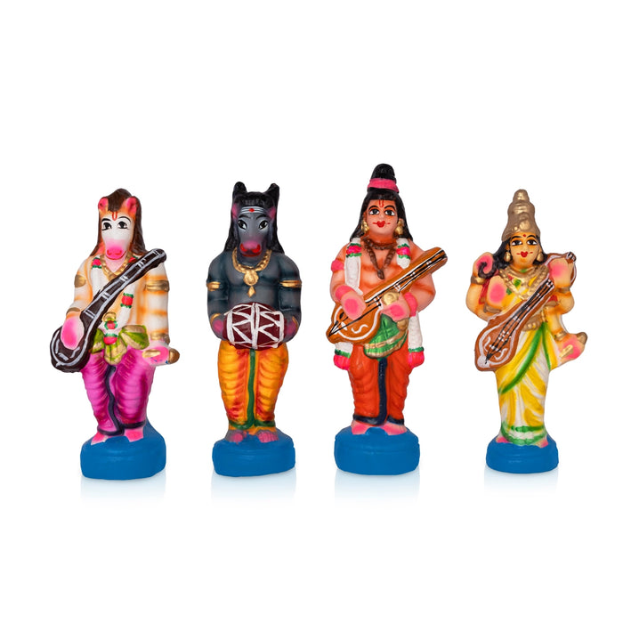 Meenakshi Kalyanam Clay Golu Bommai Set - 7 x 3 Inches | 13 Pcs/ Giri Golu Doll/ Navaratri Kolu Bomma/ Dasara Doll