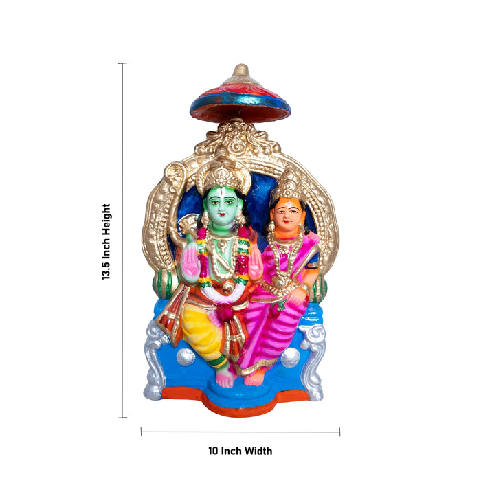 Ramar Pattabishegam Clay Golu Bommai Set - 13.5 x 10 Inches | Giri Golu Doll/ Navaratri Kolu Bomma/ Bommalu