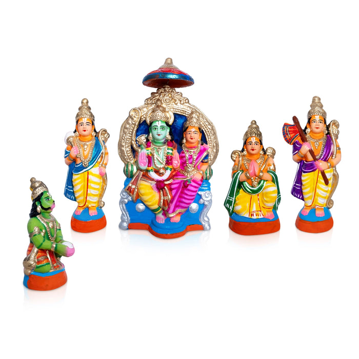 Ramar Pattabishegam Clay Golu Bommai Set - 13.5 x 10 Inches | Giri Golu Doll/ Navaratri Kolu Bomma/ Bommalu