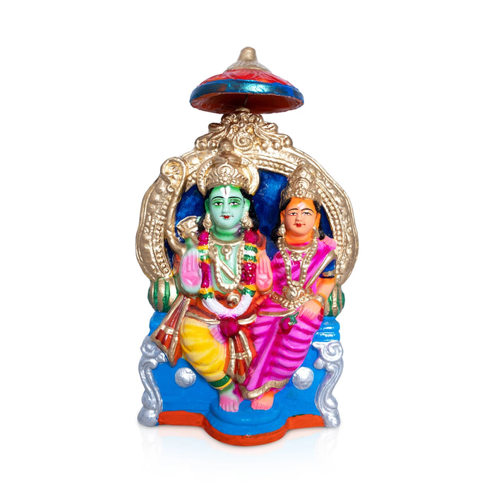 Ramar Pattabishegam Clay Golu Bommai Set - 13.5 x 10 Inches | Giri Golu Doll/ Navaratri Kolu Bomma/ Bommalu