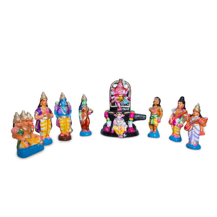 Pradosham Clay Golu Bommai Set - 11 x 8.5 Inches | Golu Doll/ Navaratri Golu Bomma/ Gombe/ Bommai