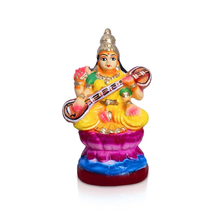 Lakshmi Saraswathi Durga Clay Golu Bommai Set - 5 x 4 inches | Giri Golu Doll / Navaratri Golu Bomma / Bommalu