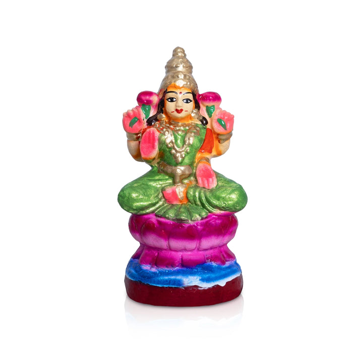 Lakshmi Saraswathi Durga Clay Golu Bommai Set - 5 x 4 inches | Giri Golu Doll / Navaratri Golu Bomma / Bommalu