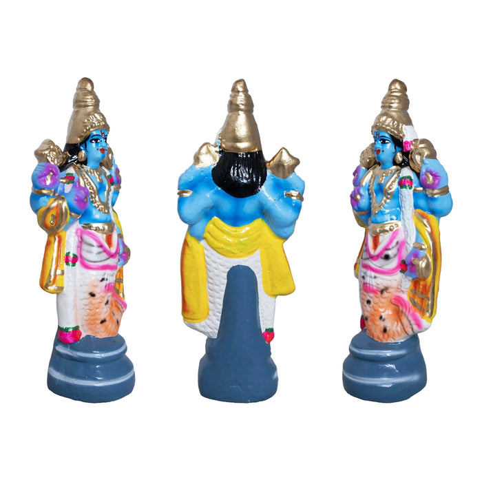 Dasavataram Clay Golu Bommai Set - 10 x 4 Inches | Giri Golu Doll/ Navaratri Golu Bomma/ Gombe/ Bommai