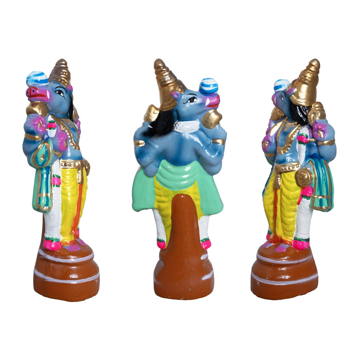 Dasavataram Clay Golu Bommai Set - 10 x 4 Inches | Giri Golu Doll/ Navaratri Golu Bomma/ Gombe/ Bommai
