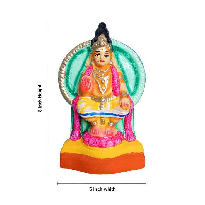 Iyyappan Clay Golu Bommai - 8 x 5 Inches | Giri Golu Doll/ Navaratri Golu Bommai/ Bommalu/ Gombe