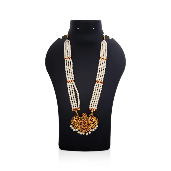 Moti Haram - 12 Inches | 3 Line Moti Mala/ Kemp Jewellery for Bharatanatyam