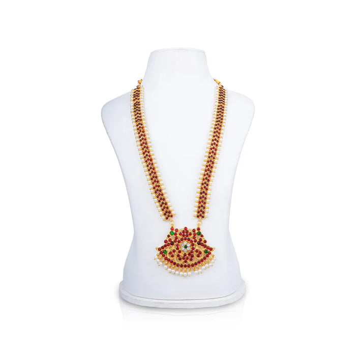 Kemp Necklace - 12 Inches | Temple Style Stone Necklace/ Bharatanatyam Jewellery for Dance