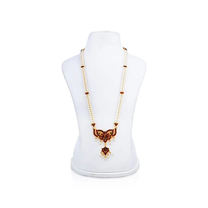 Kemp Moti Necklace - 12 Inches | Pearl Mala/ Stone Pendant Classical Dance Jewellery for Women