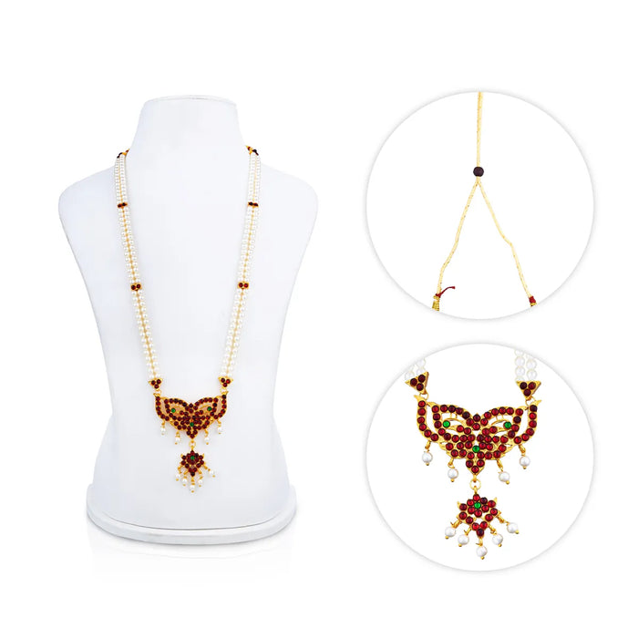 Kemp Moti Necklace - 12 Inches | Pearl Mala/ Stone Pendant Classical Dance Jewellery for Women