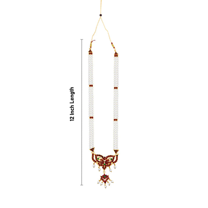 Kemp Moti Necklace - 12 Inches | Pearl Mala/ Stone Pendant Classical Dance Jewellery for Women
