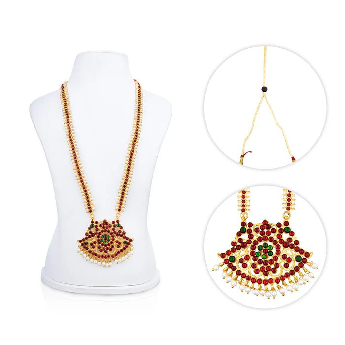 Kemp Necklace - 12 Inches | Traditional Stone Necklace/ Bharatanatyam Dance Jewellery for Women