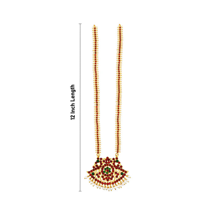 Kemp Necklace - 12 Inches | Traditional Stone Necklace/ Bharatanatyam Dance Jewellery for Women