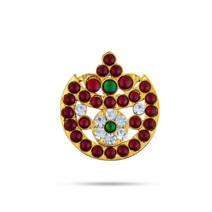 Kemp Sun And Moon Pair - 1 Inch Dia | Stone Jewellery/ Sun Moon Hair Accessories For Classical Dance