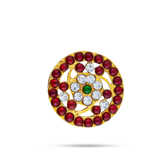 Kemp Sun And Moon Pair - 1 Inch Dia | Stone Jewellery/ Sun Moon Hair Accessories For Classical Dance