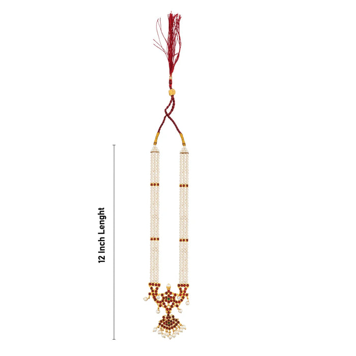 Moti Haram - 12 Inches | Kemp Jewellery/ 3 Line Moti Mala for Bharatanatyam