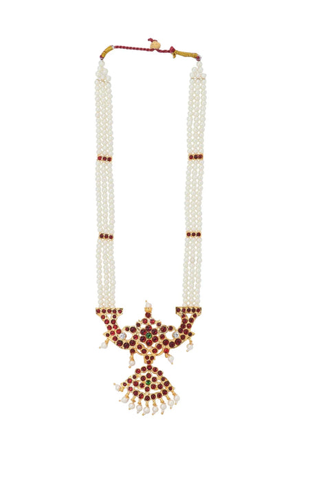 Moti Haram | 3 Line Moti Mala/ Kemp Jewellery for Bharatanatyam