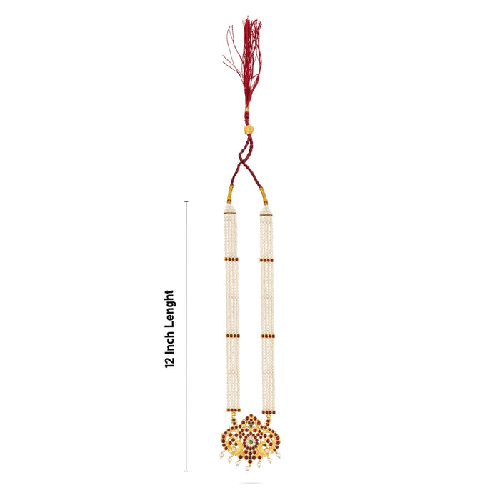 Kemp Moti Haram - 12 Inches | Kemp Jewellery/ 3 Line Moti Mala for Bharatanatyam