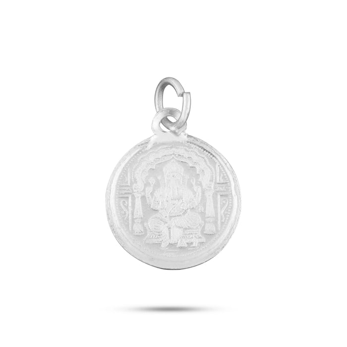 Ganesh Murti & Lakshmi Murti Design Pendant | Silver Dollar/ Ganpati Murti & Laxmi Murti Locket for Men & Women