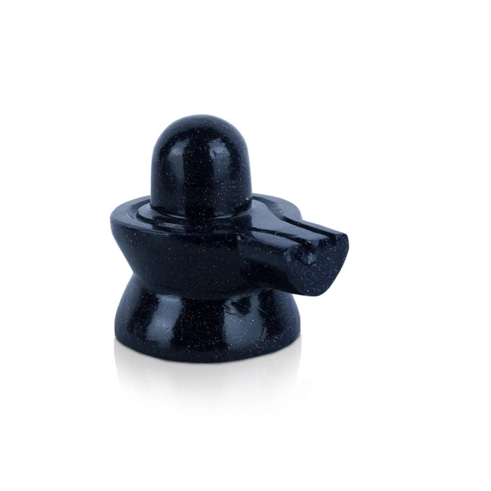 Blue Sunstone Shivling - 2 x 2 Inches | Crystal Shiva Lingam Idol/ Polished Gem Stone Shivaling for Pooja