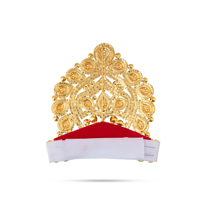 Half Crown - 4 x 4 Inches | Velcro Type Kiridam / Multicolour Stone Kireedam / Deity Mukut