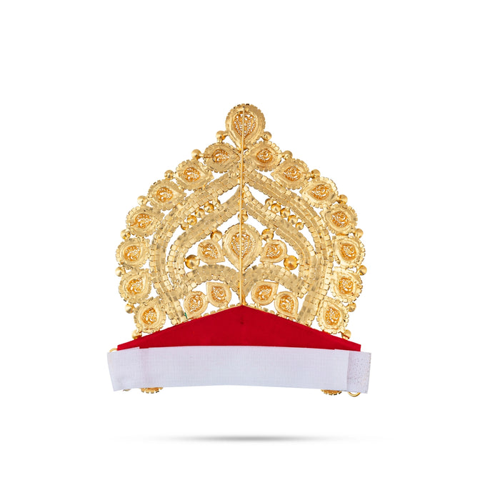 Half Crown - 5 x 5 Inches | Multicolour Kireedam / Stone Mukut / Velcro Type Kiridam / Deity Decor