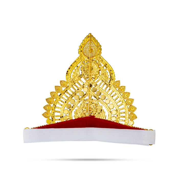 Half Crown - 6 x 8 Inches | Velcro Kireedam / Stone Mukut / Multicolour Kiridam / Deity Decor