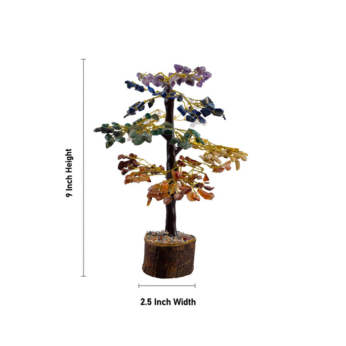 7 Chakra Crystal Tree - 9 x 2.5 Inches | 300 Beads Vastu Tree/ Seven Chakra Crystal Tree for Home
