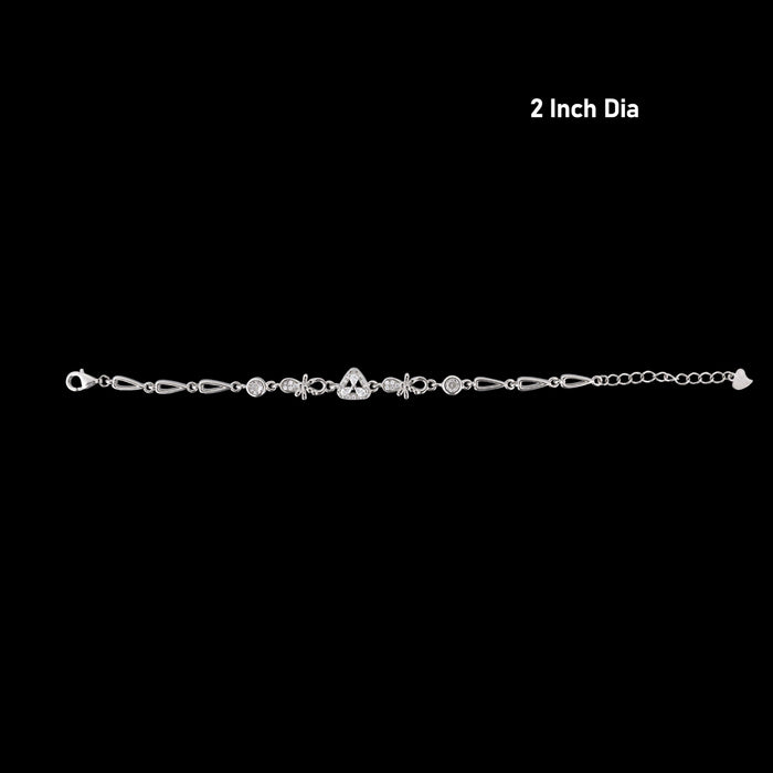 Silver Bracelet - 2 Inch Dia | Stone Design Hand Band/ Hand Bracelet/ Artificial Jewelry For Stylish Wear