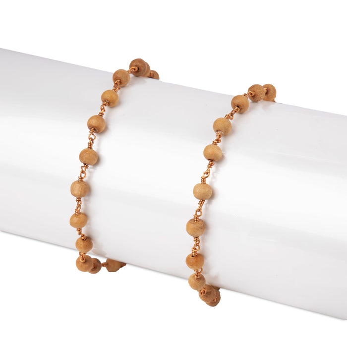 Thulsi Mala with Copper Knot - 30 Inches | 108 Beads/ 8 mm/ Tulsi Japa Mala/ Thulasi Mala for Men & Women