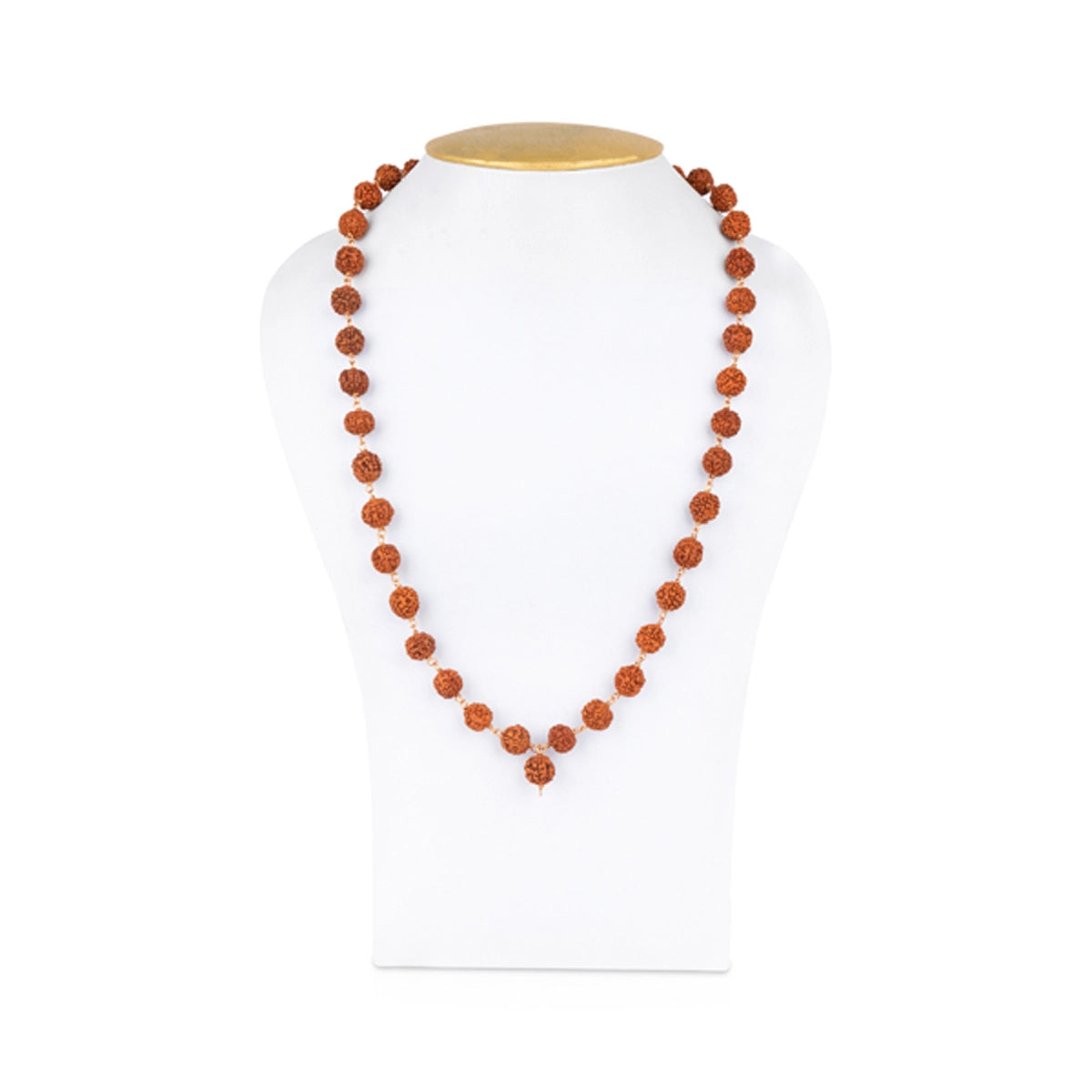 NKlaus Rudraksha Japa Mala 5 Facce 54+1 Perle - Catena Meditazione Spirituale In Legno, Lunga 100 Cm