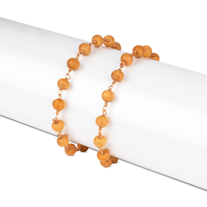 Tulasi Mala - 19 Inches | 54 Beads/ 10 mm/ Tulsi Kanthi Mala / Tulasi Japa Mala/ Thulasi Malai for Meditation