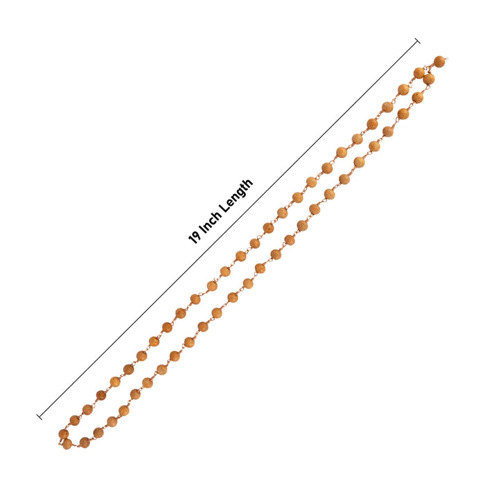 Tulasi Mala - 19 Inches | 54 Beads/ 10 mm/ Tulsi Kanthi Mala / Tulasi Japa Mala/ Thulasi Malai for Meditation