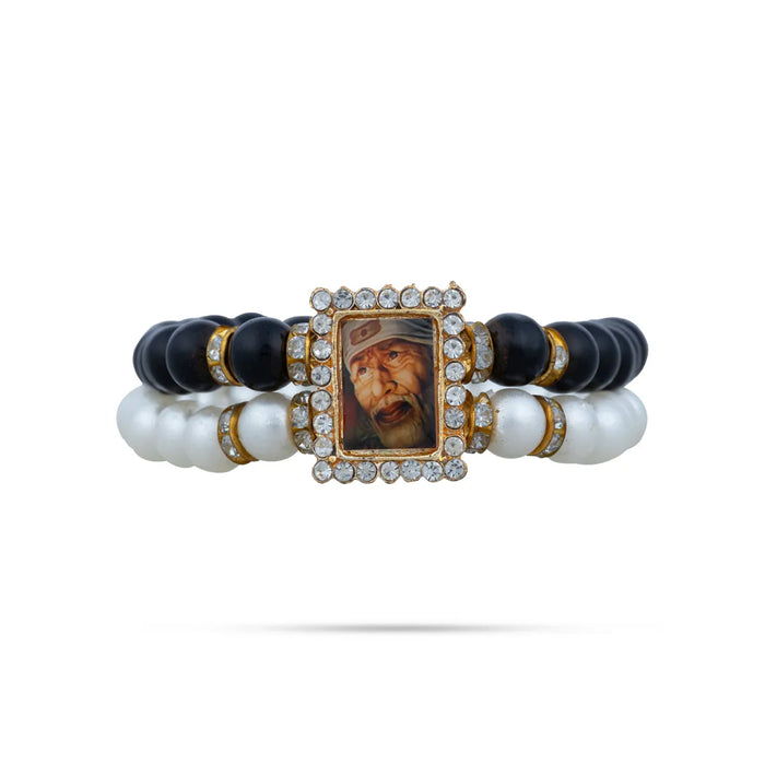 Delhi Guruji Bracelet - 2.5 Inch Dia | 2 Line Beads Bracelet/ Spiritual Wrist Band for Daily Use