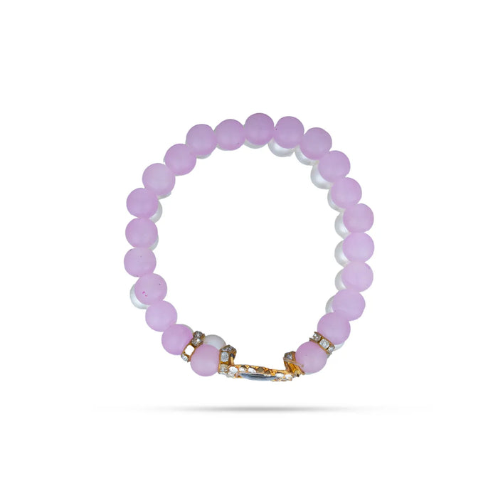 Delhi Guruji Bracelet - 2.5 Inch Dia | 2 Line Beads Bracelet/ Spiritual Wrist Band for Daily Use