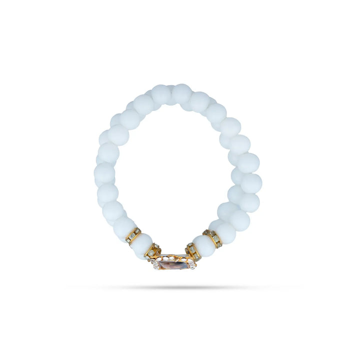 Delhi Guruji Bracelet - 2.5 Inch Dia | 2 Line Beads Bracelet/ Spiritual Wrist Band for Daily Use