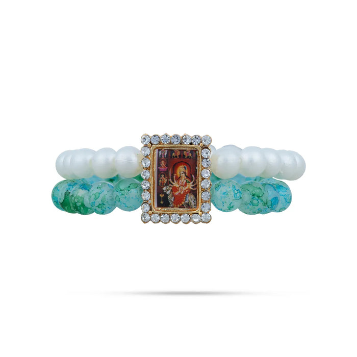 Delhi Guruji Bracelet - 2.5 Inch Dia | 2 Line Beads Bracelet/ Spiritual Wrist Band for Daily Use