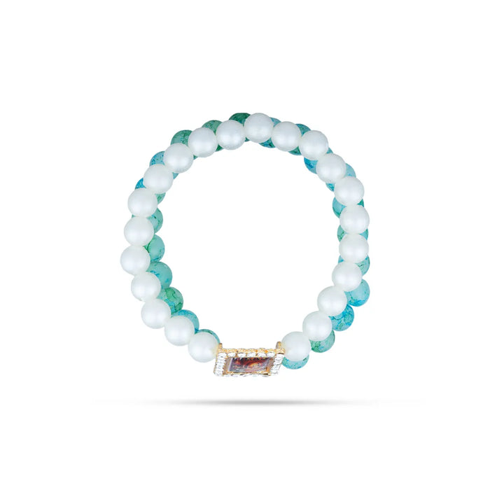 Delhi Guruji Bracelet - 2.5 Inch Dia | 2 Line Beads Bracelet/ Spiritual Wrist Band for Daily Use