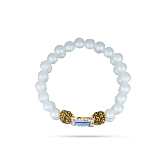 Delhi Guruji Bracelet - 2.5 Inch Dia | 2 Line Beads Bracelet/ Spiritual Wrist Band for Daily Use