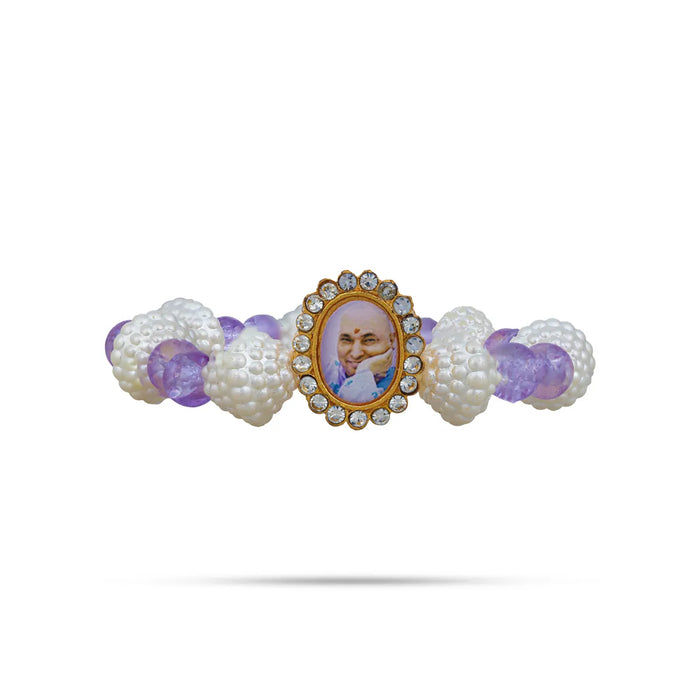 Delhi Guruji Beaded Bracelet - 2.5 Inch Dia | Spiritual Wrist Bracelet / Hand Band for Daily Wear