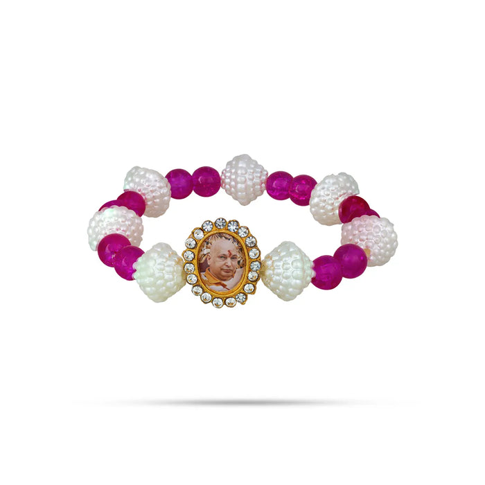 Delhi Guruji Beaded Bracelet - 2.5 Inch Dia | Spiritual Wrist Bracelet / Hand Band for Daily Wear