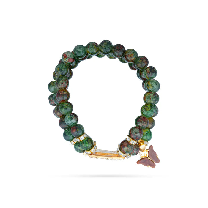 Delhi Guruji Bracelet - 2.5 Inch Dia | 3 Line Beaded Bracelet / Devotional Hand Band for Daily Wear