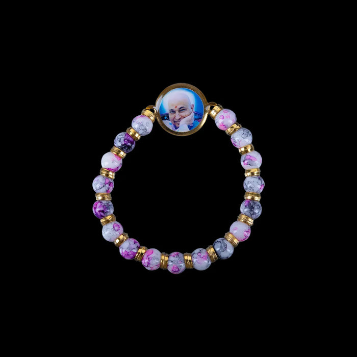 Delhi Guruji Bracelet - 2.5 Inch Dia | Multicolour Bead Bracelet / Spiritual Hand Band for Daily Wear