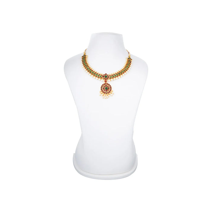 Kemp Necklace - 5 Inches | Kemp Stone Jewellery/ Multicolour Stone Necklace for Dance