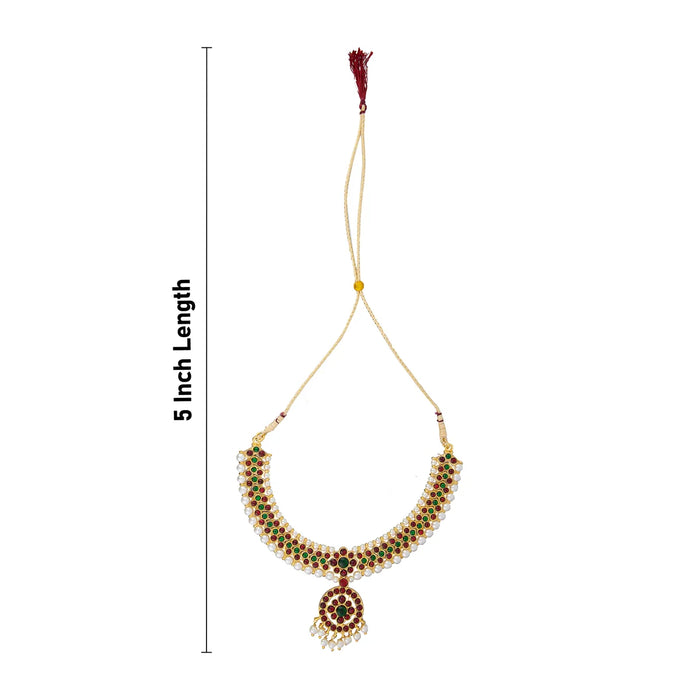 Kemp Necklace - 5 Inches | Kemp Stone Jewellery/ Multicolour Stone Necklace for Dance