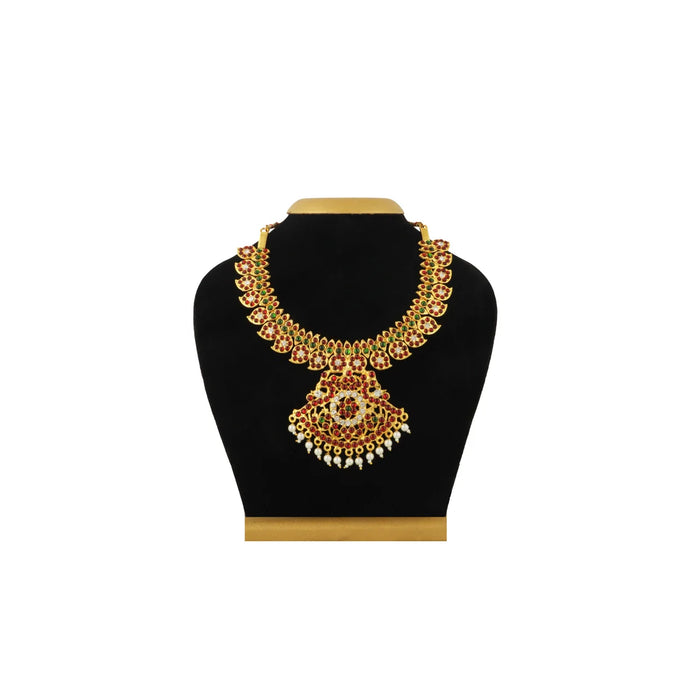 Kemp Necklace - 9 Inches | Stone Necklace/ Bharatanatyam Jewellery for Women